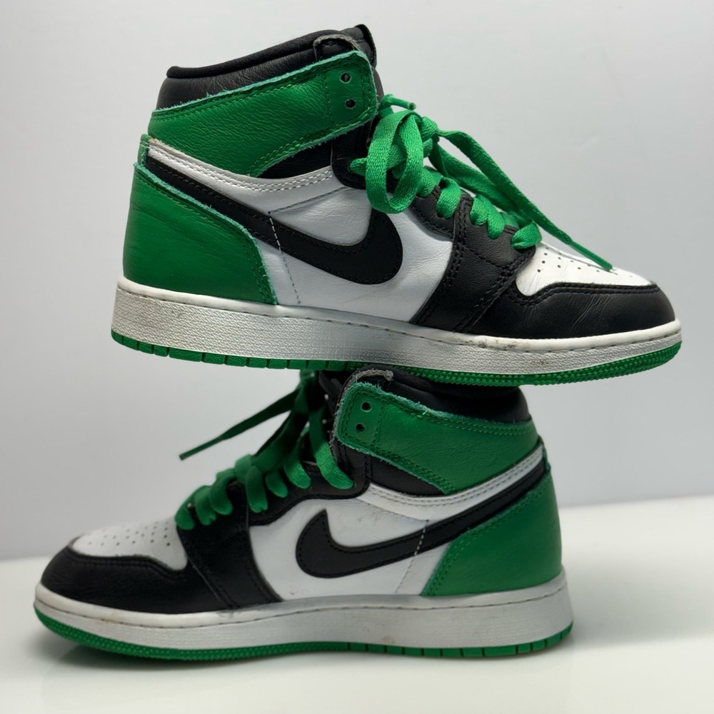 Nike Air Jordan 1 Mid Shoes Youth Size 3Y PS Green Black White FD1412-031